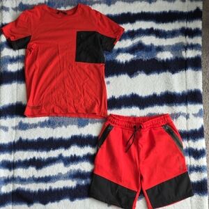 George Red and Black Kids Matching Set